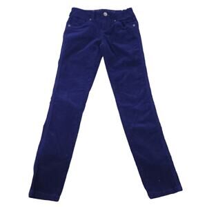 Justice Blue Corduroy Pants Size 10 Girls Pants, Cotton Blend, Zip Up, Belt Loop
